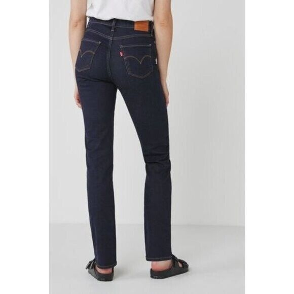 Levi's 724 High Rise Straight Dark Wash Straight Leg Jeans 28 - Picture 1 of 4